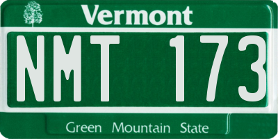 VT license plate NMT173