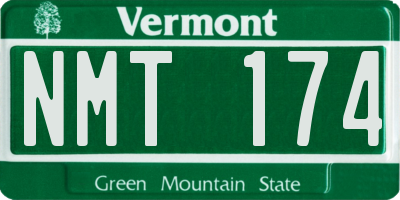 VT license plate NMT174