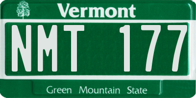 VT license plate NMT177