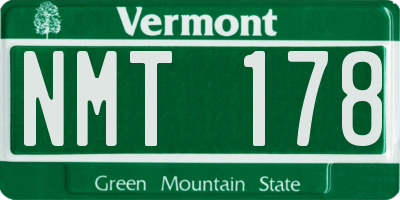 VT license plate NMT178
