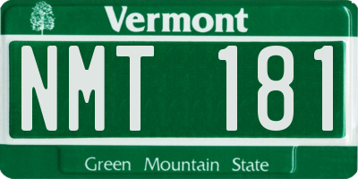 VT license plate NMT181