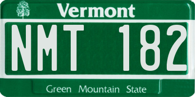 VT license plate NMT182