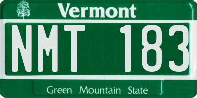 VT license plate NMT183