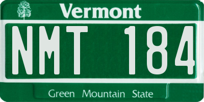 VT license plate NMT184