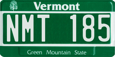 VT license plate NMT185