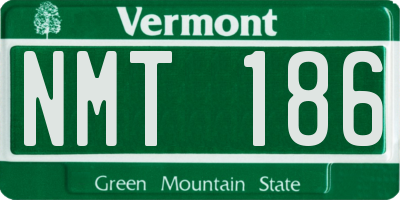 VT license plate NMT186