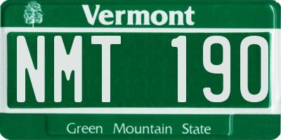 VT license plate NMT190