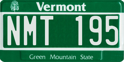 VT license plate NMT195
