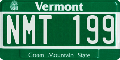 VT license plate NMT199