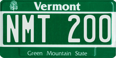 VT license plate NMT200