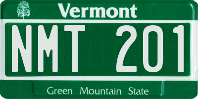 VT license plate NMT201