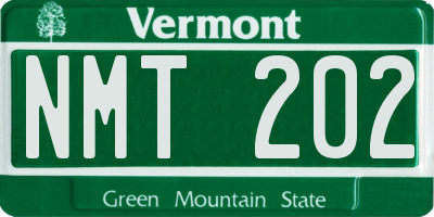 VT license plate NMT202