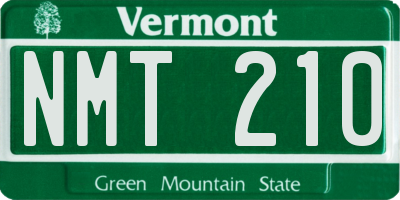 VT license plate NMT210