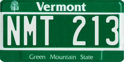 VT license plate NMT213
