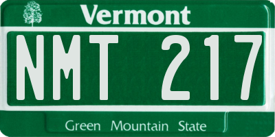 VT license plate NMT217