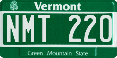 VT license plate NMT220