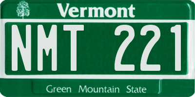 VT license plate NMT221