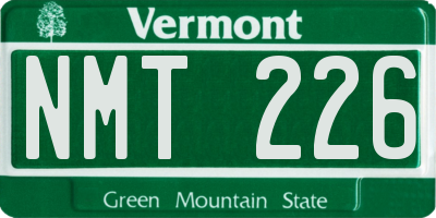 VT license plate NMT226