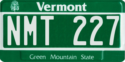 VT license plate NMT227
