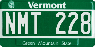 VT license plate NMT228