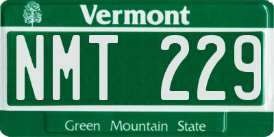 VT license plate NMT229