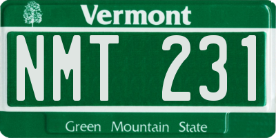 VT license plate NMT231
