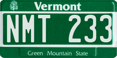 VT license plate NMT233