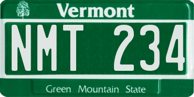 VT license plate NMT234