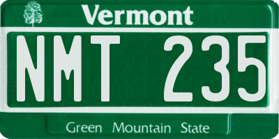 VT license plate NMT235