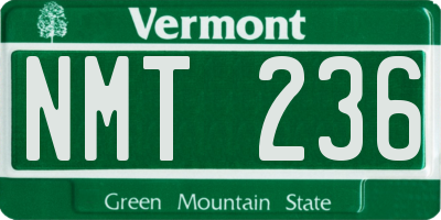 VT license plate NMT236