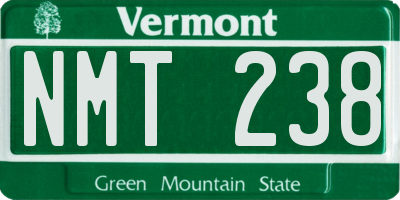 VT license plate NMT238