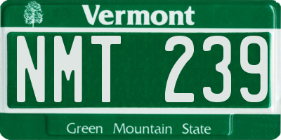 VT license plate NMT239