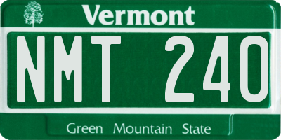 VT license plate NMT240