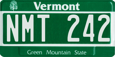 VT license plate NMT242