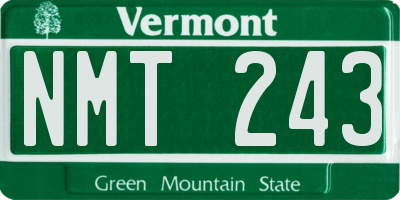 VT license plate NMT243