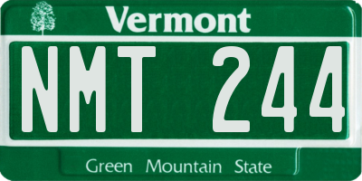 VT license plate NMT244