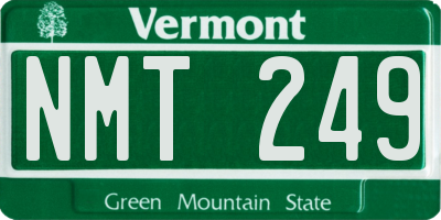 VT license plate NMT249
