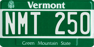 VT license plate NMT250