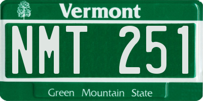 VT license plate NMT251