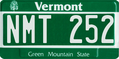 VT license plate NMT252