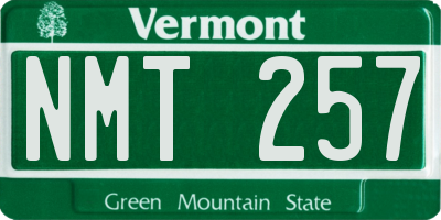 VT license plate NMT257