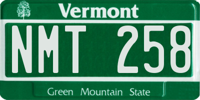 VT license plate NMT258