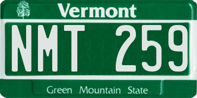 VT license plate NMT259