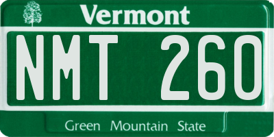 VT license plate NMT260