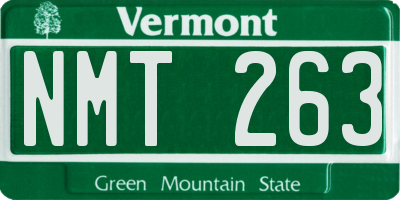 VT license plate NMT263