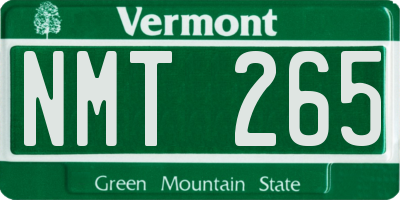 VT license plate NMT265