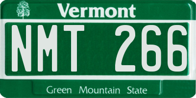 VT license plate NMT266