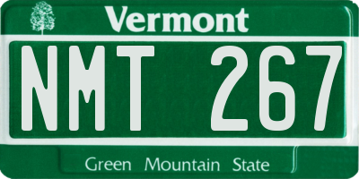 VT license plate NMT267