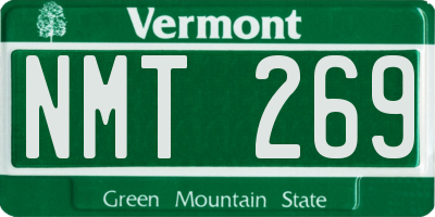 VT license plate NMT269