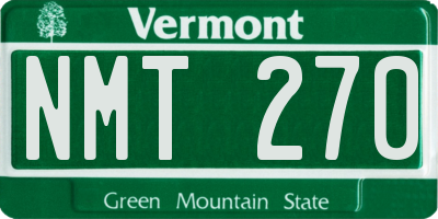 VT license plate NMT270